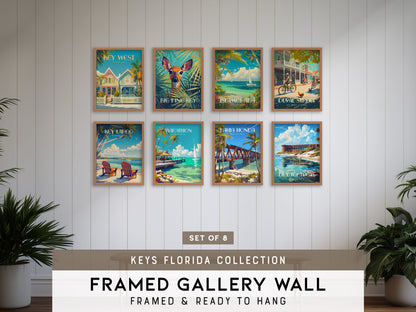 Keys Florida Gallery Wall | Set of 8 | Art Print Set | Bedroom Wall Art