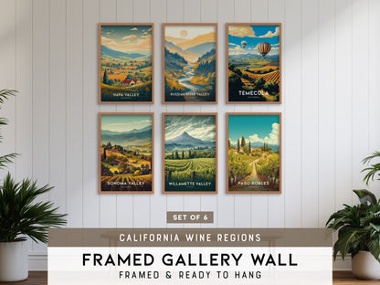 California Wine Country Gallery Wall | Russian River Valley | Set of 6 Matching Framed Prints