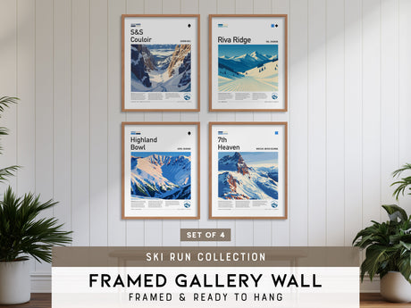 Ski Run Gallery Wall | Set of 4 | Ski Art Prints | Matching Prints