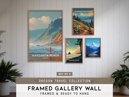 Oregon Gallery Wall | Washington Park, Cannon Beach & Mount Hood | Set of 4 Framed Prints