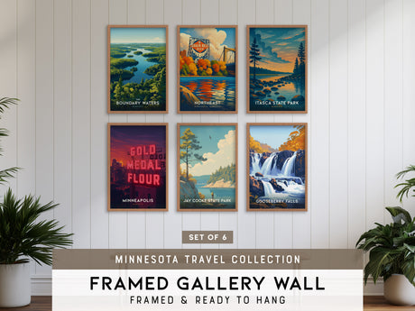 Minnesota Gallery Wall | Northeast & Itasca State Park | Set of 6 Matching Framed Prints