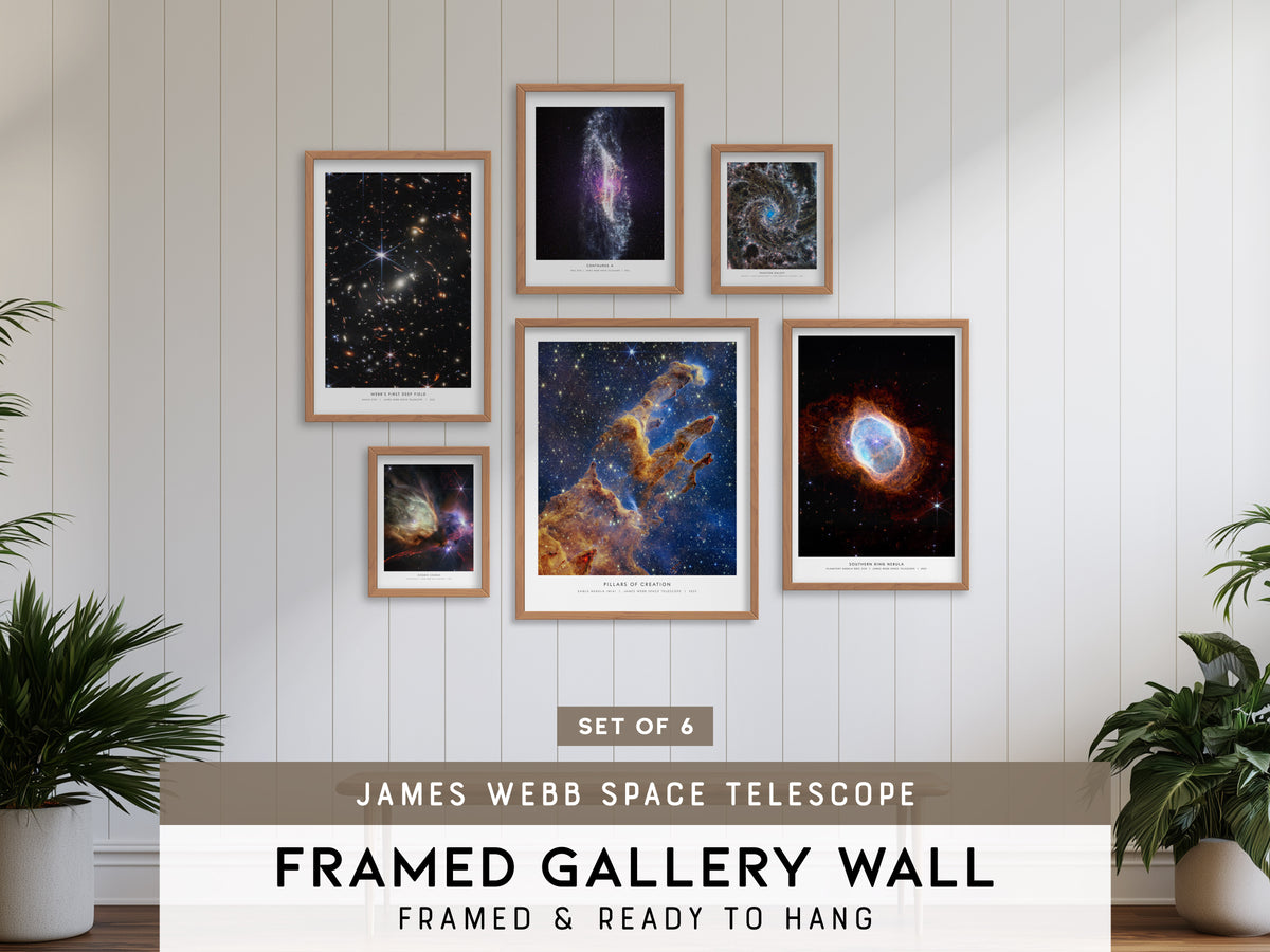 James Webb Space Telescope Gallery Wall | Set of 6 | Space Art Prints | Mixed Size Frames