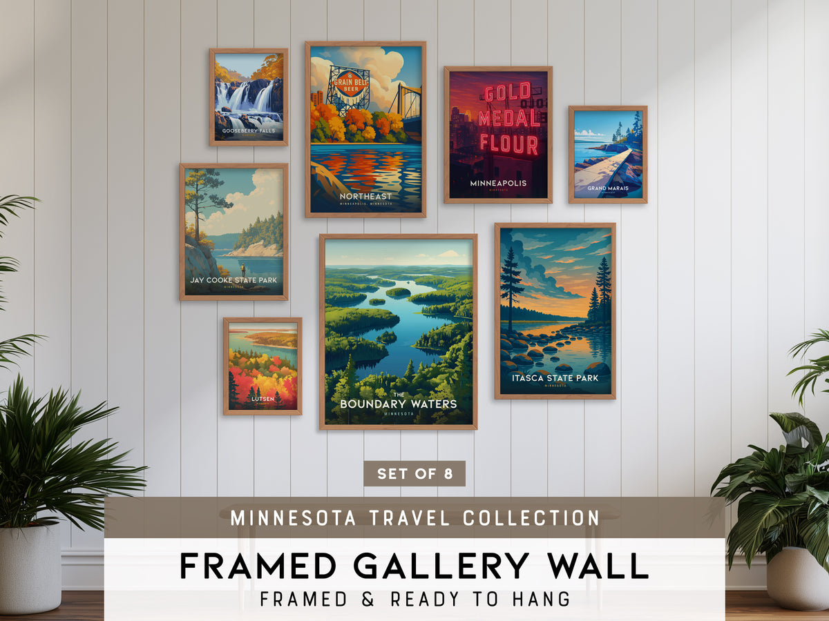 Minnesota Gallery Wall | Jay Cooke State Park & Gooseberry Falls | Set of 8 Framed Prints