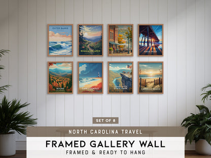 North Carolina Gallery Wall | Cape Lookout | Set of 8 Matching Framed Prints