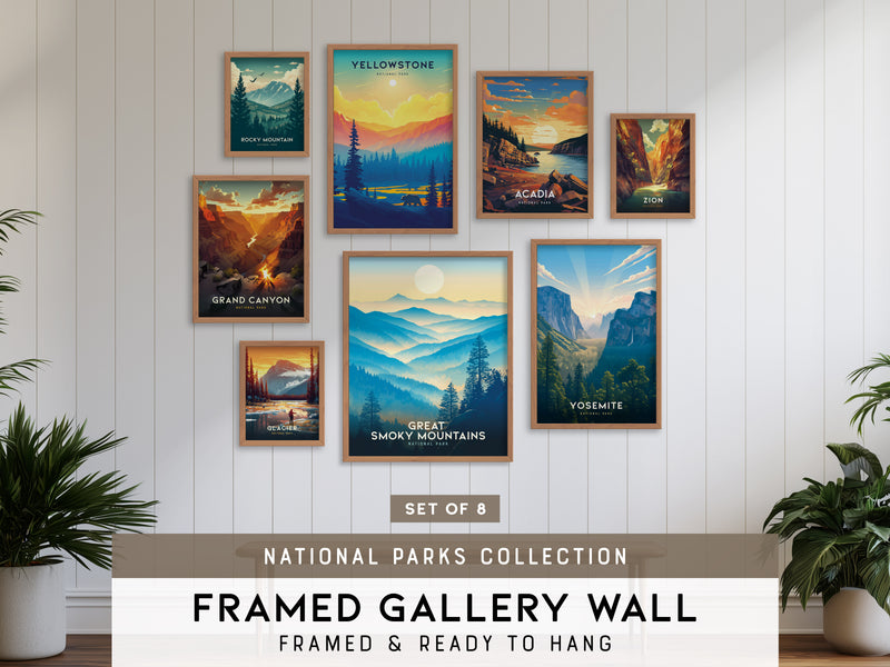 National Parks Gallery Wall | Pick 8 Framed or Unframed Set