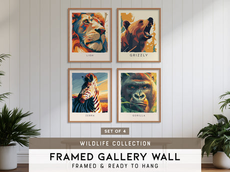 Wildlife Gallery Wall | Set of 4 | Wildlife Art Prints | Matching Prints