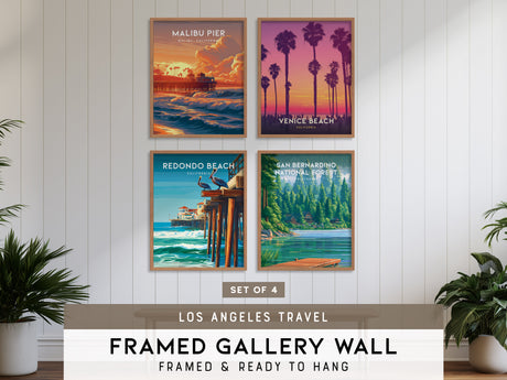 Los Angeles Travel Gallery Wall | Set of 4 | Travel Art Prints | Matching Prints