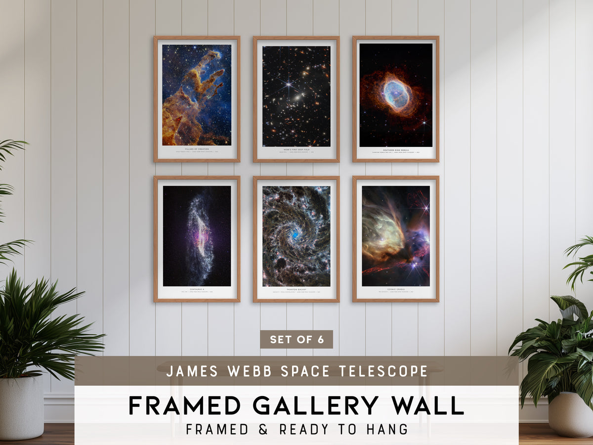 James Webb Space Telescope Gallery Wall | Set of 6 | Space Art Prints | Gallery Wall Kit