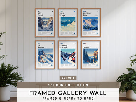 Ski Run Gallery Wall | Set of 6 | Ski Art Prints | Gallery Wall Kit