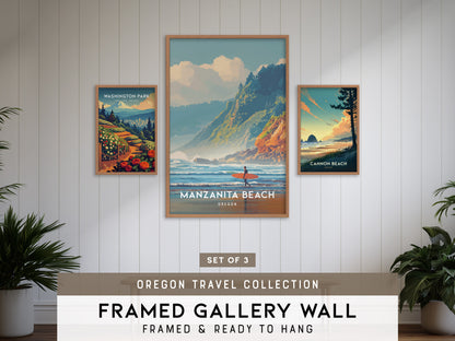 Oregon Gallery Wall | Manzanita Beach, Washington Park & Cannon Beach | Set of 3 Framed Prints