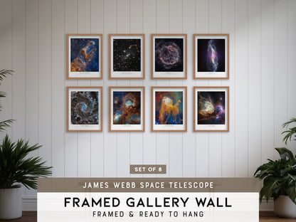 James Webb Space Telescope Gallery Wall | Set of 8 | Space Art Prints | Bedroom Wall Art
