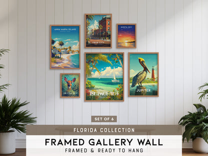 Florida Gallery Wall | Set of 6 | Art Print Set | Mixed Size Frames