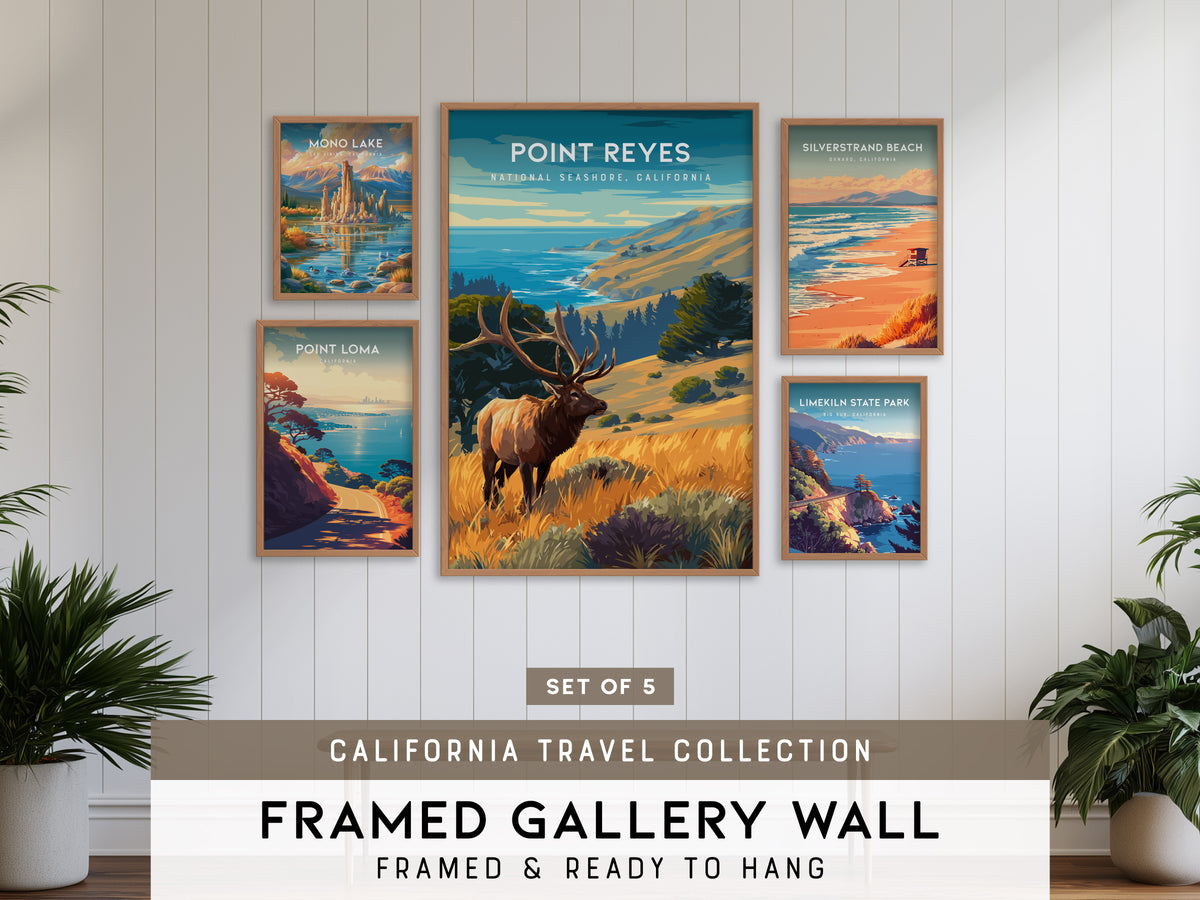 California Travel Collection | Gallery Wall Set of 5 | Art Print Bundle | Framed Wall Decor