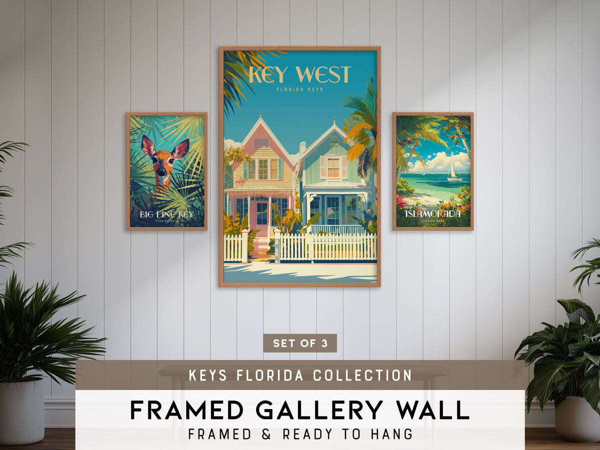 Keys Florida Gallery Wall | Set of 3 | Art Print Set | Housewarming Gift