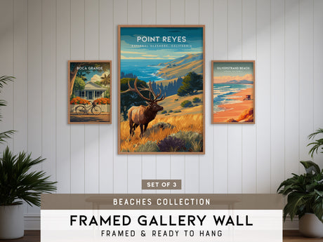 Beaches Collection Gallery Wall | Set of 3 | Framed Art Set | Curated Beach Prints