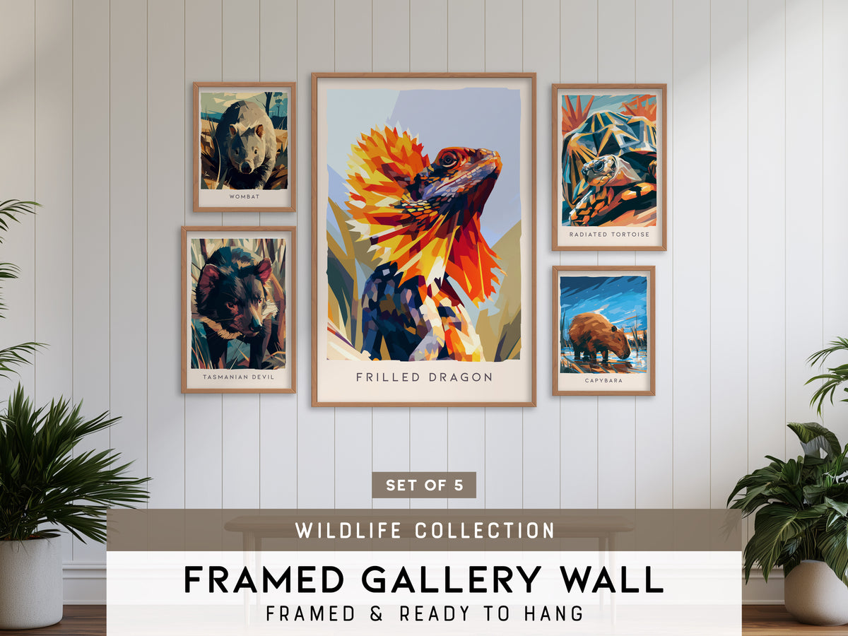 Wildlife Gallery Wall | Set of 5 | Wildlife Art Prints | Office Wall Art