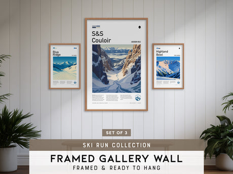 Ski Run Gallery Wall | Set of 3 | Ski Art Prints | Housewarming Gift