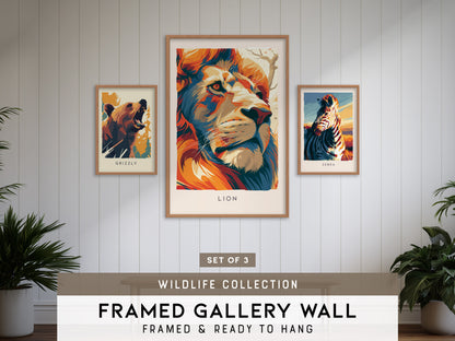 Wildlife Collection Gallery Wall | Set of 3 Framed Art Set | Curated Wall Decor