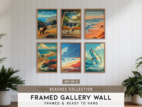 Beaches Collection Gallery Wall | Set of 6 | Gallery Wall Kit | Coastal Framed Wall Art
