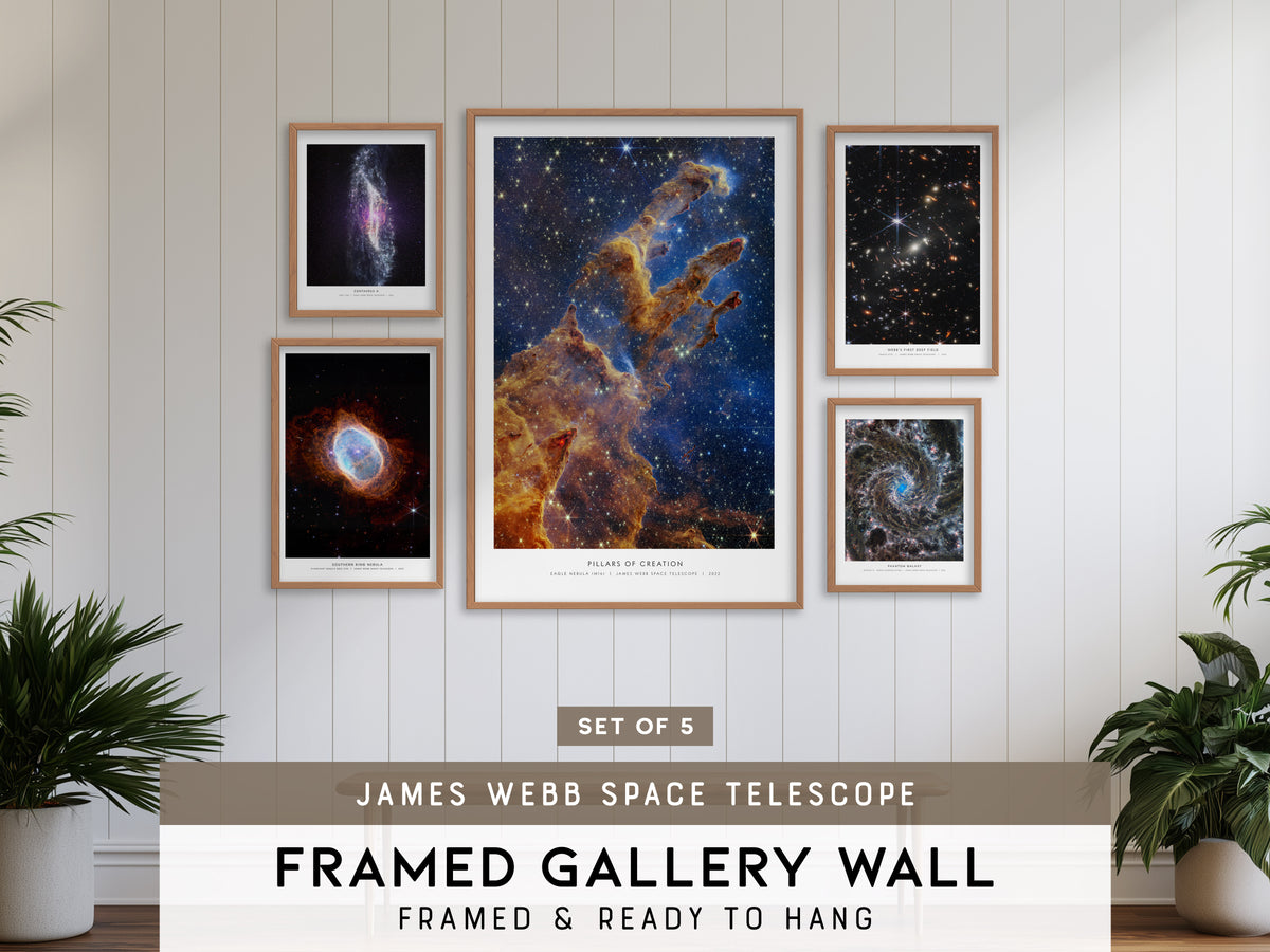 James Webb Space Telescope Gallery Wall | Set of 5 | Space Art Prints | Office Wall Art