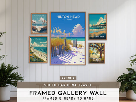 South Carolina Gallery Wall | Myrtle Beach, Kiawah Island & Garden | Set of 5 Framed Prints