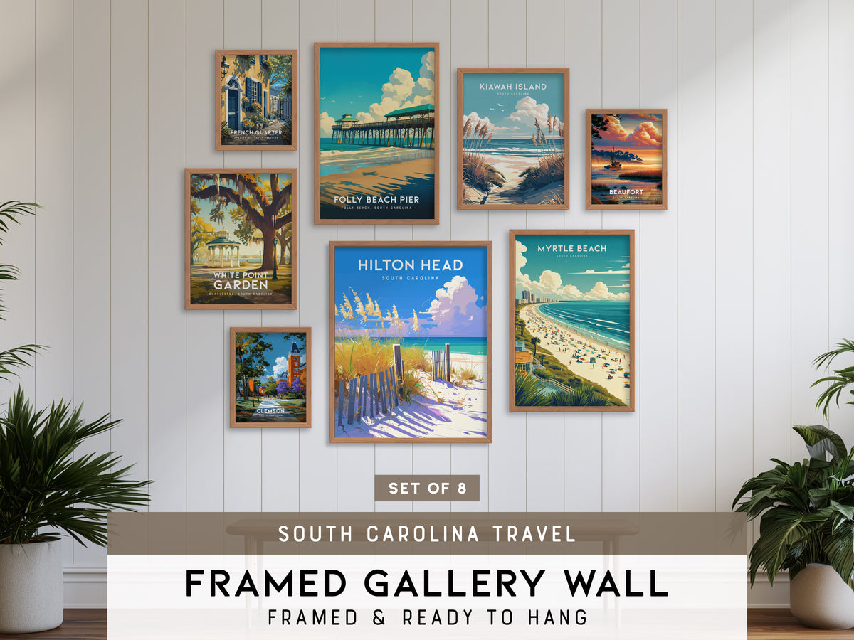 South Carolina Gallery Wall | Garden, French Quarter & Beaufort | Set of 8 Framed Prints