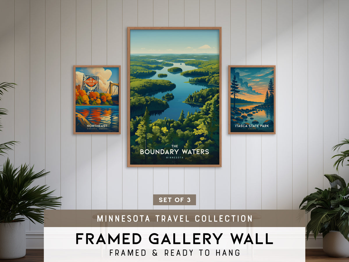 Minnesota Gallery Wall | Boundary Waters & Northeast | Set of 3 Framed Prints