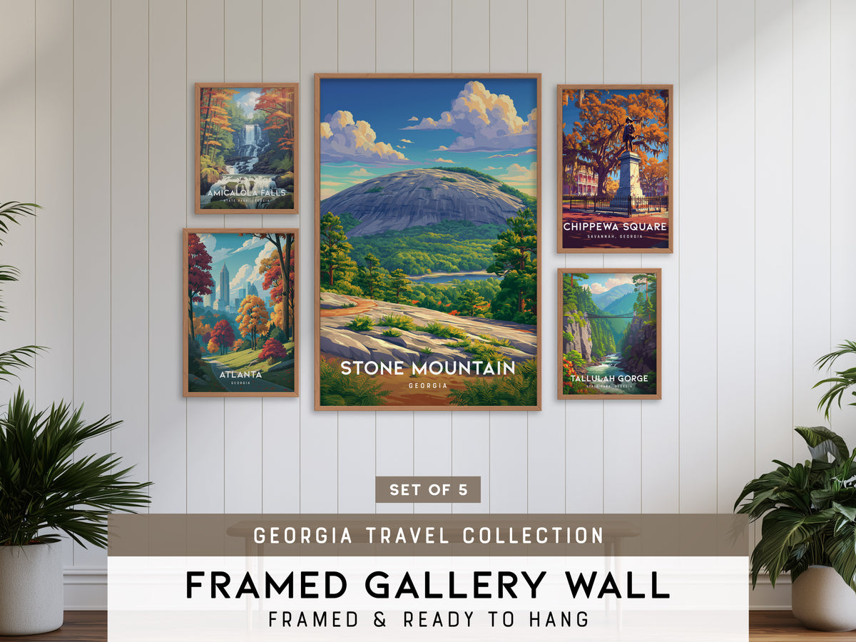 Georgia Travel Gallery Wall | Set of 5 | Travel Art Prints | Office Wall Art