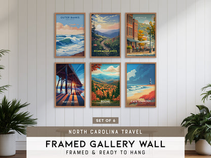 North Carolina Gallery Wall | Roan Highlands & Asheville | Set of 6 Matching Framed Prints