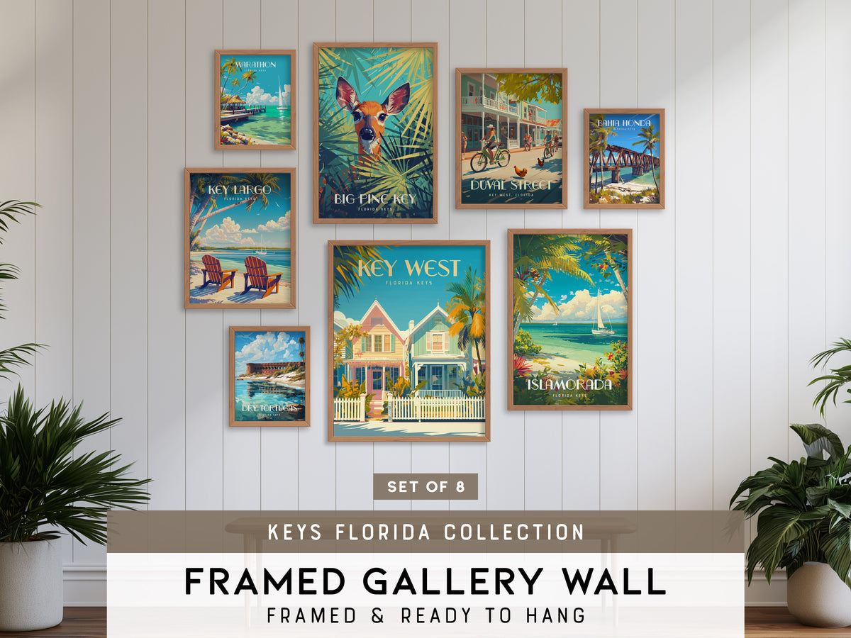 Keys Florida Gallery Wall | Set of 8 | Art Print Set | Large Wall Set