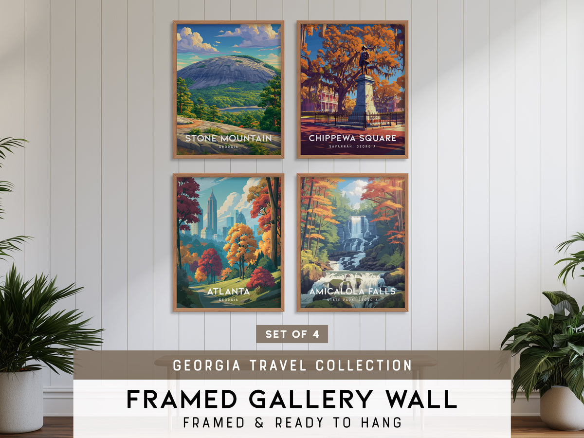 Georgia Travel Gallery Wall | Set of 4 | Travel Art Prints | Matching Prints