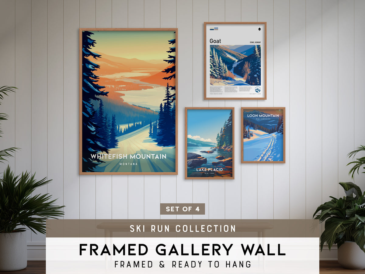 Ski Run Collection | Gallery Wall Set of 4 | Curated Gallery Wall | Framed Print Set