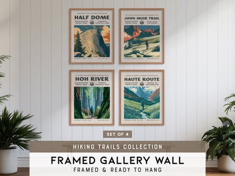 Hiking Trails Collection | Gallery Wall Set of 4 | Curated Gallery Wall | Framed Print Set