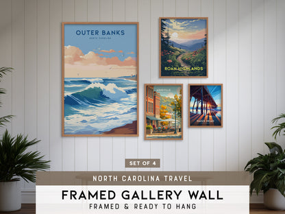 North Carolina Gallery Wall | Roan Highlands, Asheville & Nags Head | Set of 4 Framed Prints