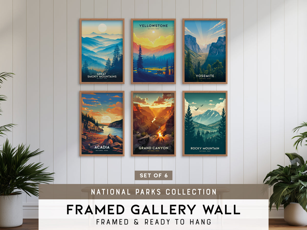 National Parks Gallery Wall | Pick 6 Symmetrical Framed or Unframed Set