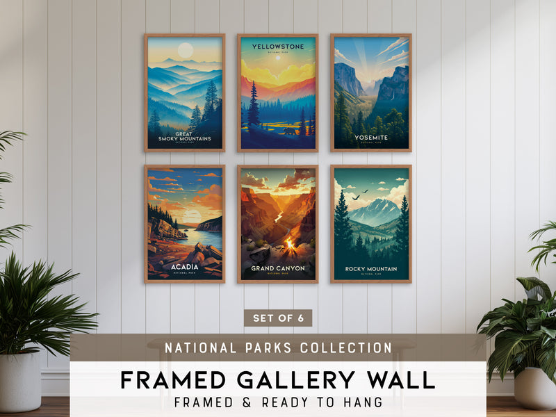 National Parks Gallery Wall | Pick 6 Symmetrical Framed or Unframed Set