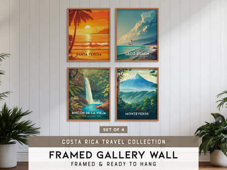 Costa Rica Travel Gallery Wall | Set of 4 | Travel Art Prints | Matching Prints