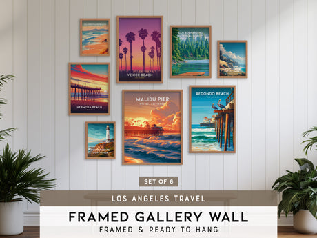 Los Angeles Travel Gallery Wall | Set of 8 | Travel Art Prints | Large Wall Set