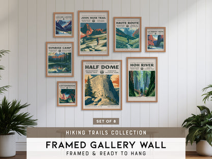 Hiking Trails Collection | Gallery Wall Set of 8 | Ready to Hang Gallery Wall | Wall Art Bundle