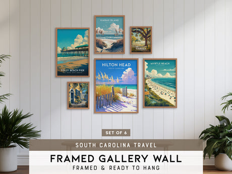 South Carolina Gallery Wall | Kiawah Island, Garden & French Quarter | Set of 6 Framed Prints