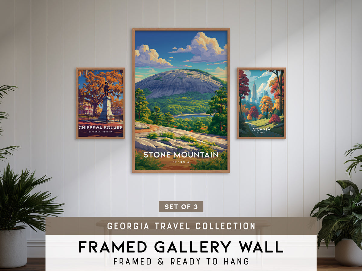 Georgia Travel Gallery Wall | Set of 3 | Travel Art Prints | Housewarming Gift