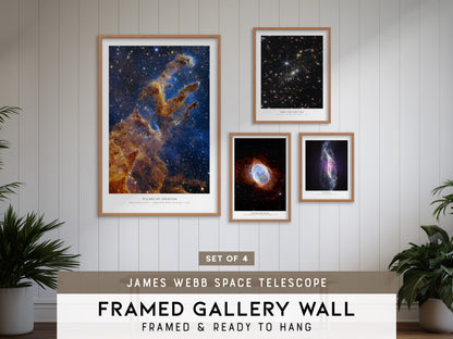 James Webb Space Telescope Gallery Wall | Set of 4 | Space Art Prints | Living Room Decor