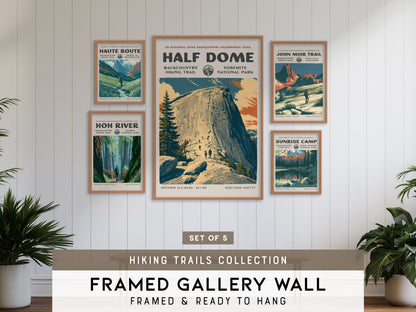 Hiking Trails Collection | Gallery Wall Set of 5 | Multi Piece Wall Art | Art Print Bundle