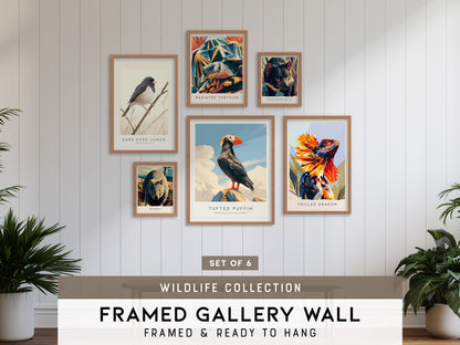 Wildlife Collection Gallery Wall | Set of 6 Framed Gallery Set | Curated Wall Art Bundle