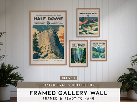Hiking Trails Collection | Gallery Wall Set of 4 | Curated Gallery Wall | Framed Print Set