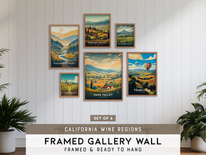 California Wine Country Gallery Wall | Sonoma Valley | Set of 6 Framed Prints