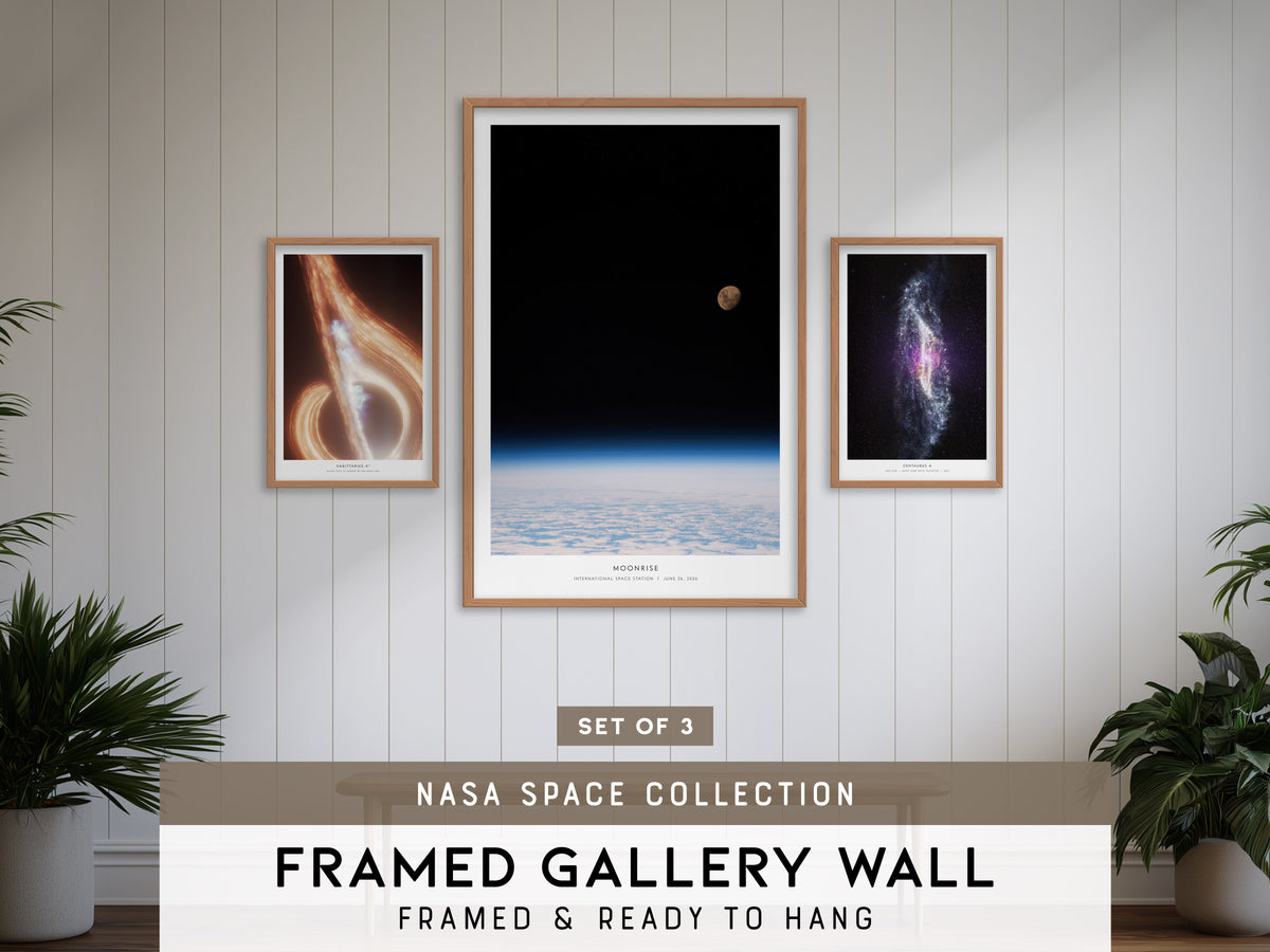 NASA Space Collection Gallery Wall | Set of 3 | Framed Art Set & Multi Piece Wall Art