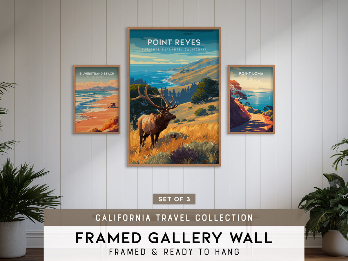 California Travel Collection | Gallery Wall Set of 3 | Framed Art Set