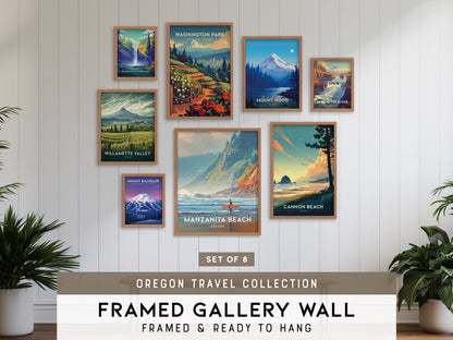 Oregon Gallery Wall | Willamette Valley & Silver Falls State Park | Set of 8 Framed Prints