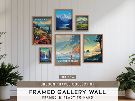 Oregon Gallery Wall | Mount Hood & Willamette Valley | Set of 6 Framed Prints